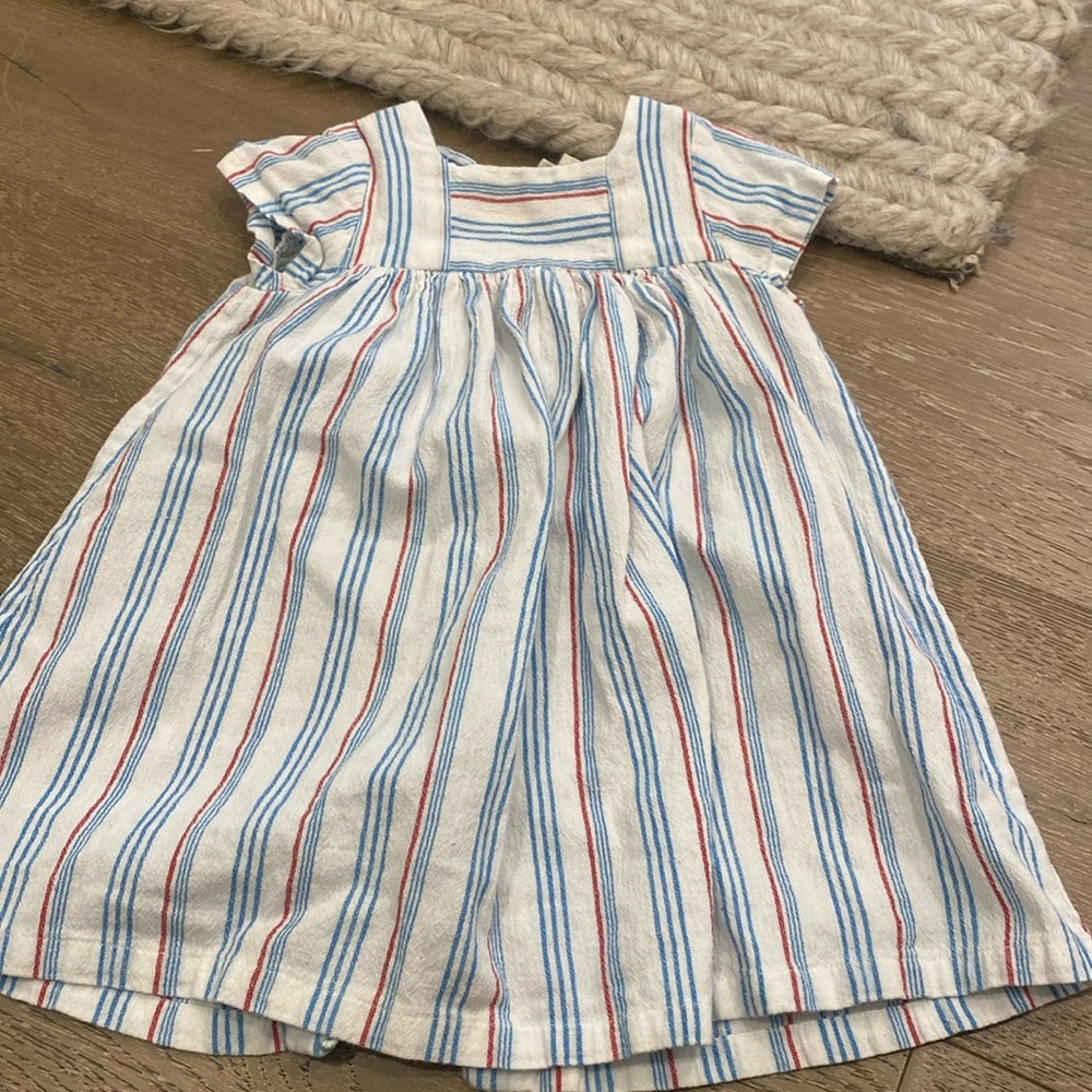 Red white and Blue striped Bonton dress